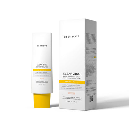 ⁠Clear Zinc Tinted Sunscreen Lotion - Bronze